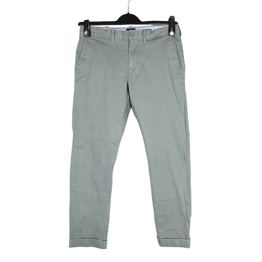 J. CREW Olive Green DRIGGS Twill FLAT FRONT Taper Leg FLEX CHINO PANTS Sz 30x30